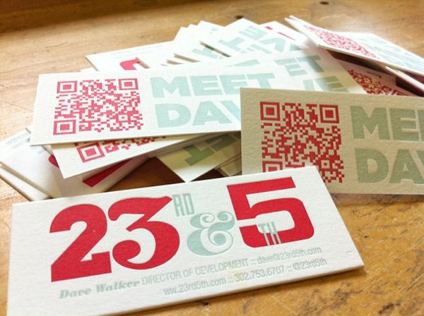 23rdand5th QR code letterpress brand identity design