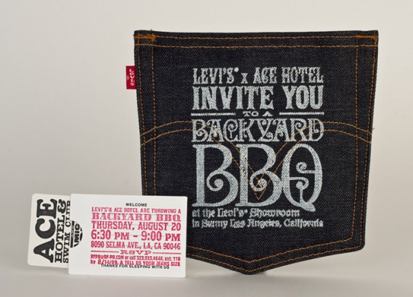 Ace Hotel levis pocket invite