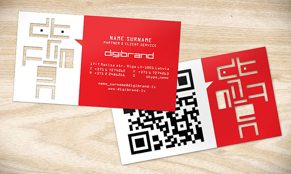 QR-Code-Brand-Design 04 die cut business card